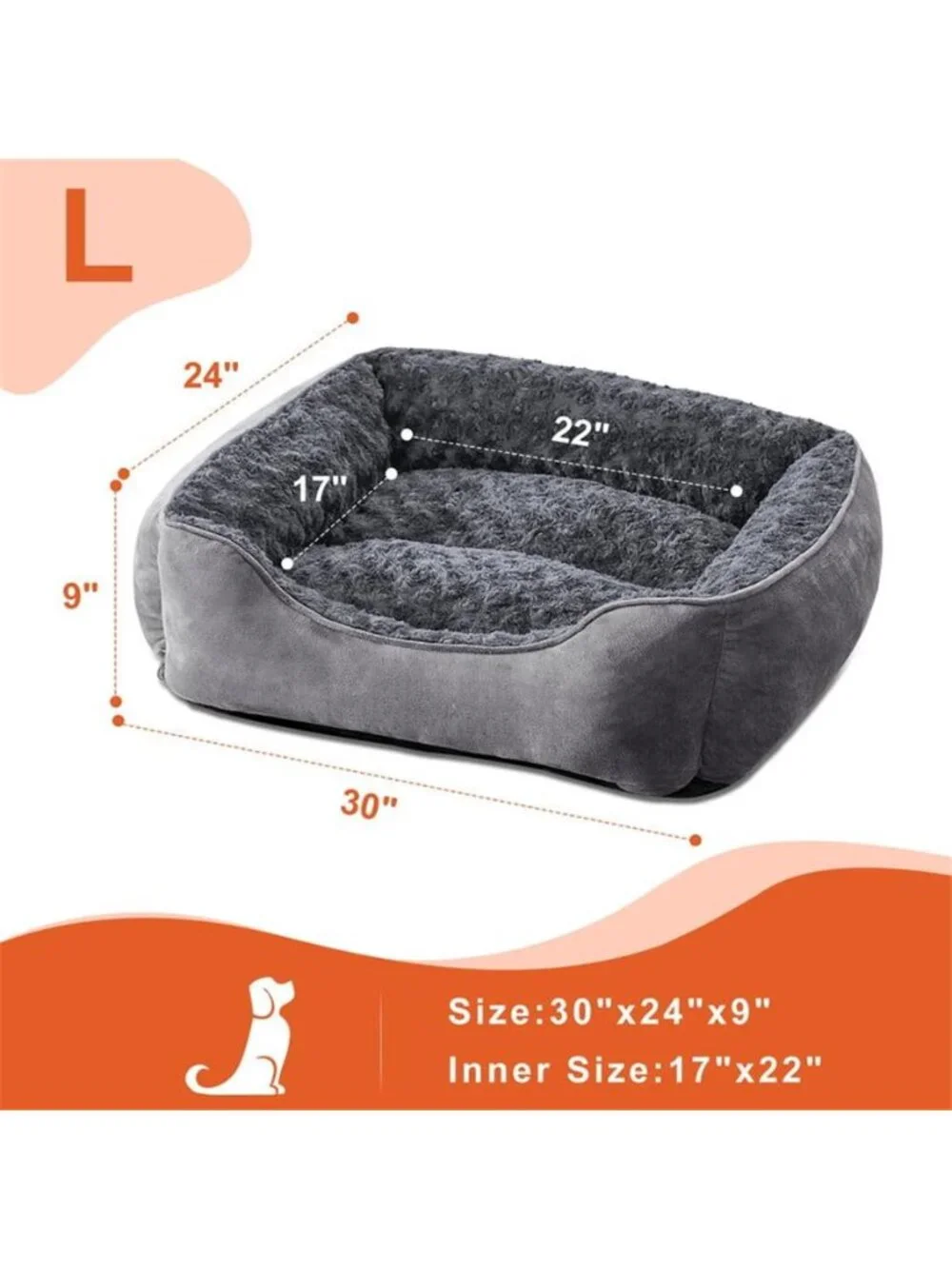 Dog Bed for Large Dogs Soft Breathable Puppy & Pet L (30